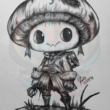 Explore Buccaneer Shroom: Adventurous Art Print, a hand-drawn pirate mushroom blending fantasy and charm. Perfect for decor, collectors, and adventure fans.