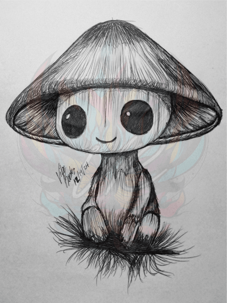 Tranquil Shroom: Calm Mushroom Art Print - Vibe Rantz Designs