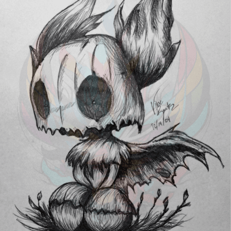 Shadowcap Sentinel: Winged Mushroom Art Print, a hauntingly detailed winged mushroom creature by Vibe Rantz. Perfect for fans of dark fantasy and eerie art.