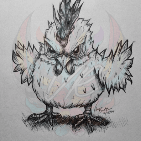 Foul Frankie: Fierce Chicken Art Print watermarked