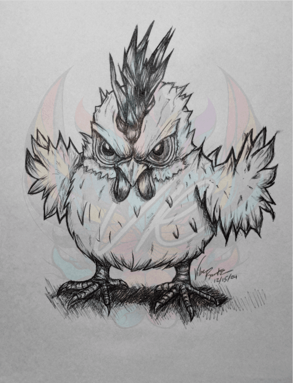 Foul Frankie: Fierce Chicken Art Print watermarked